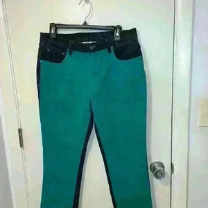 Stylish Teal and Black Women Jeans